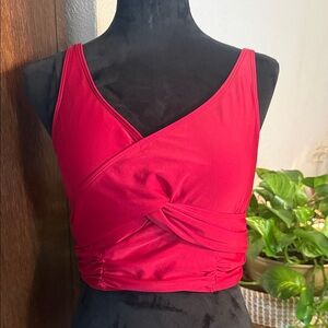 Red Twist Front Bikini Top